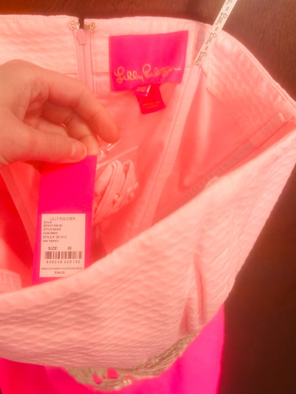 NWT Lilly Pulitzer Kade Strapless Dress - Pink Tropics - Size 00 - Picture 4 of 4